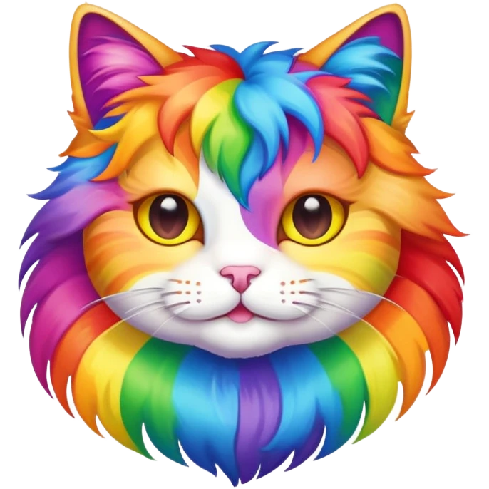 cat with rainbow pride colors emoji