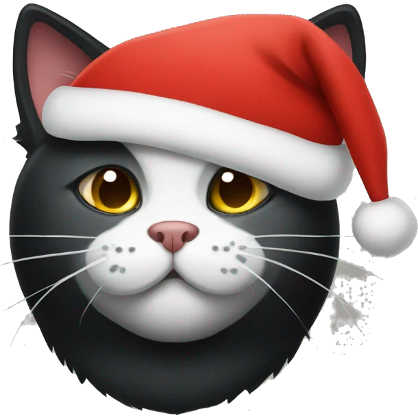 Black cat with Christmas hat  emoji