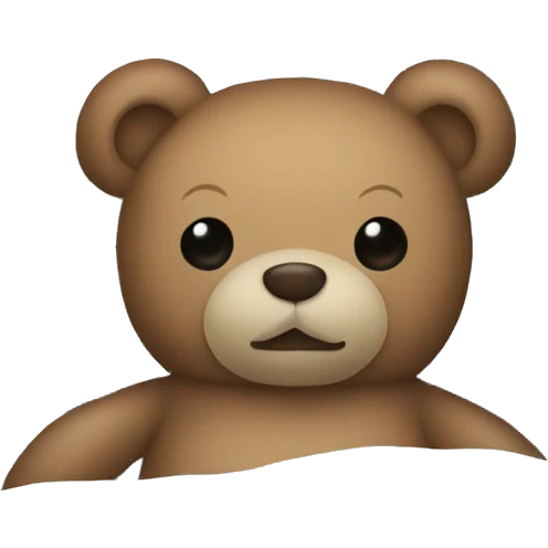 Teddy bear under a duvet emoji