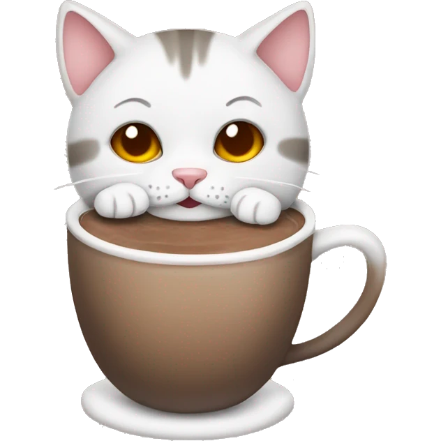 Cat drinking hot chocolate emoji