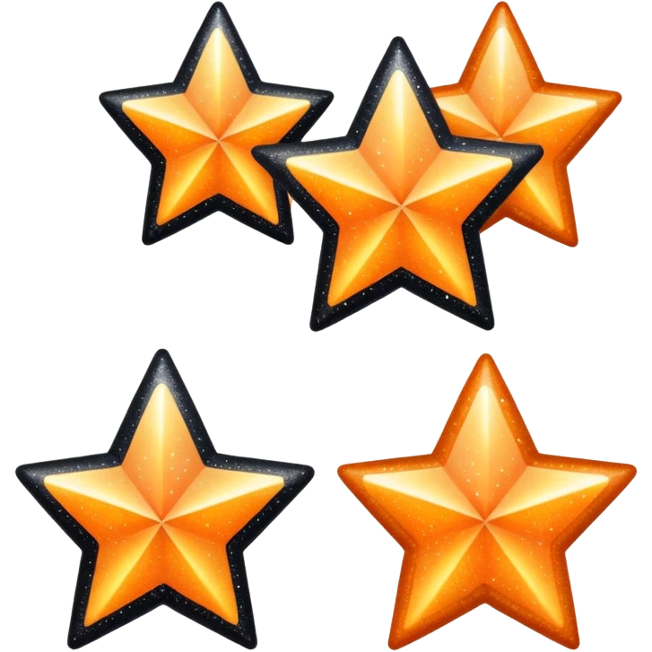 Orange and black glittery stars emoji