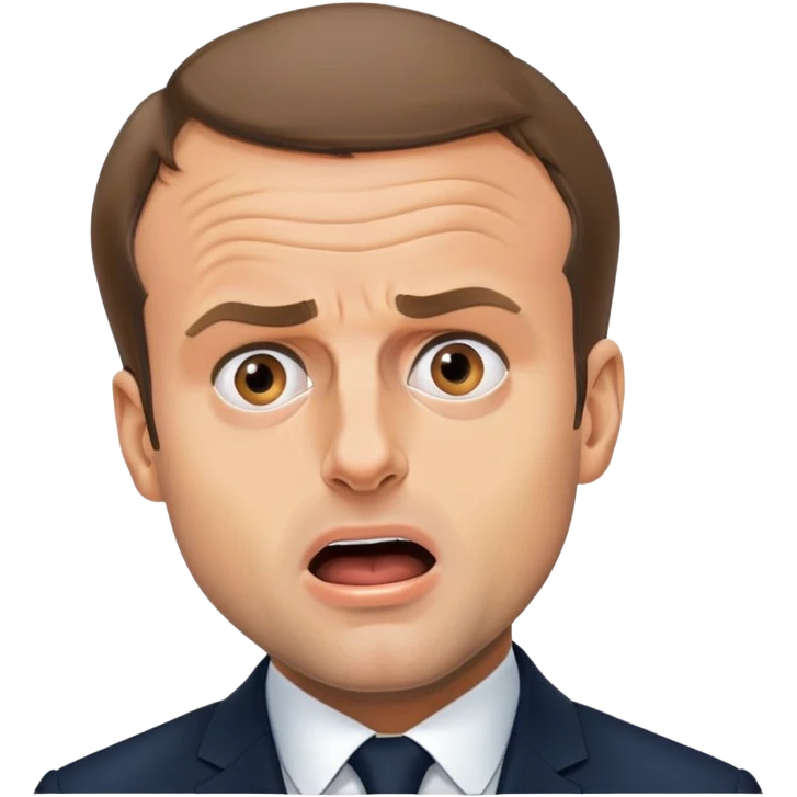Emmanuel Macron in panic emoji