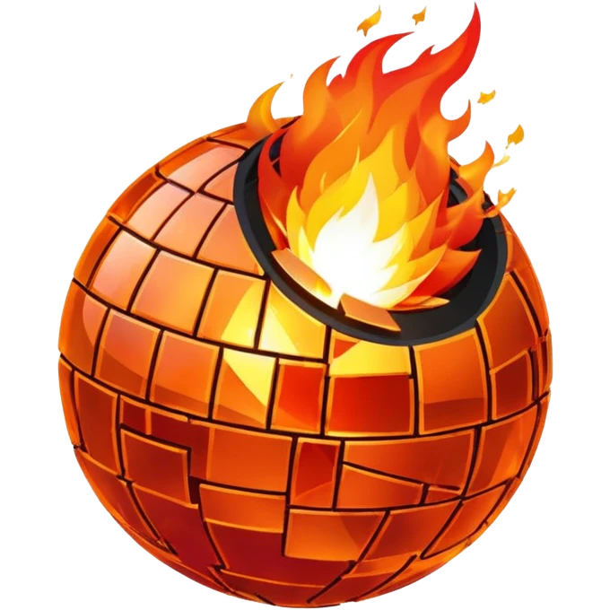 disco ball on fire on top emoji