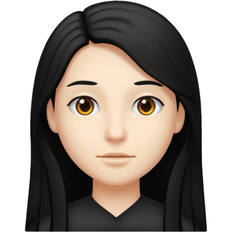 Black long hair  emoji