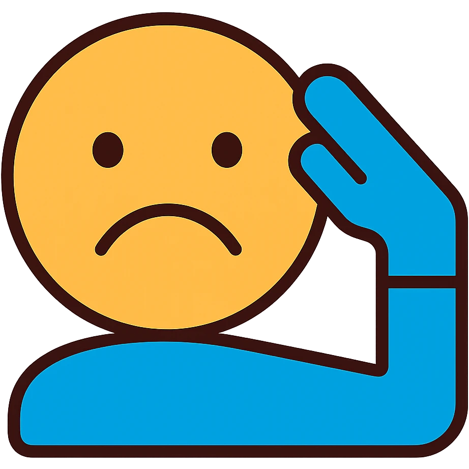 Convert the image to a color outline icon style of a sad face giving a military salute. Keep the background transparent. emoji