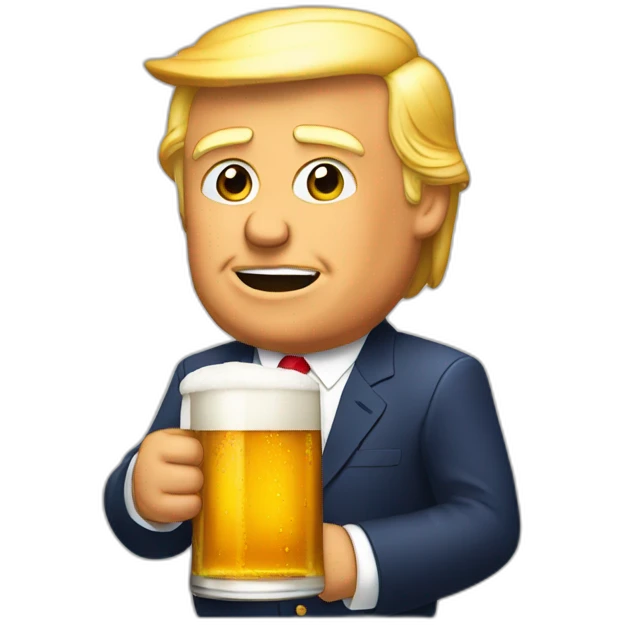 Trump qui tien une biere emoji