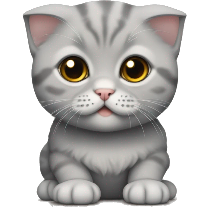 Gray Scottish fold kitten emoji