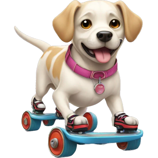 Dog on roller skates  emoji