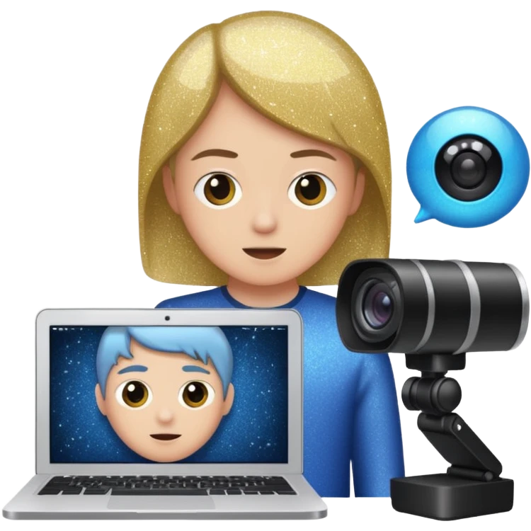 glitter cian web cam emoji