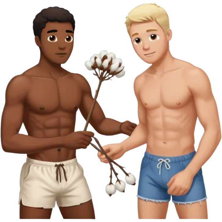 slave getting whipped by owner while picking cotton emoji