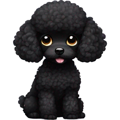 tiny black poodle emoji