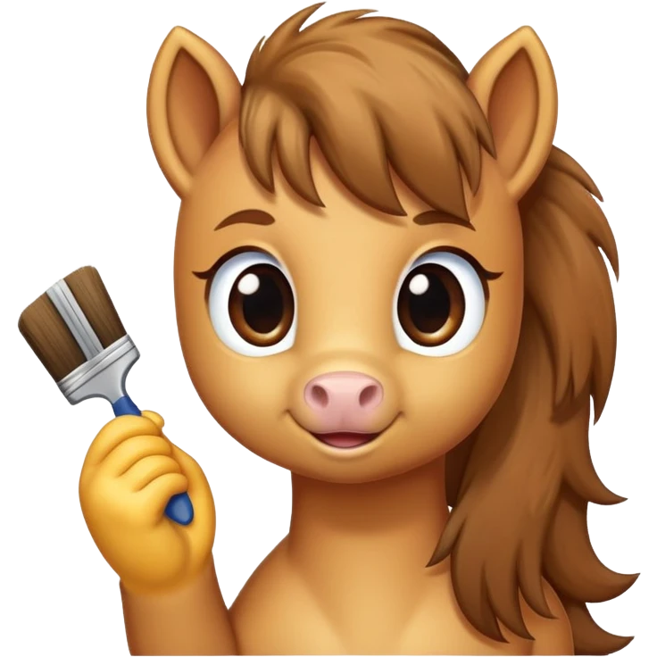 pony being brushed emoji