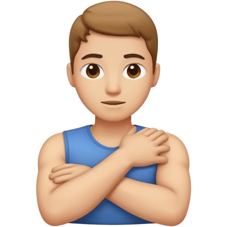 Arms crossed holding neck  emoji