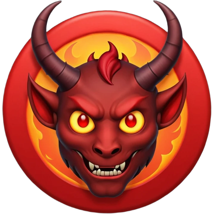 Red evil circle with horns emoji
