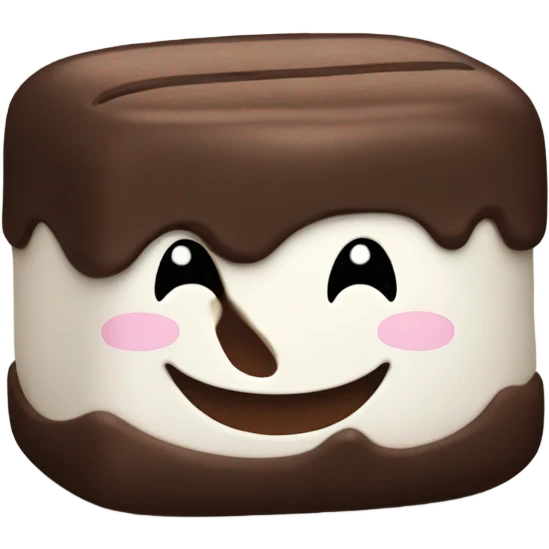 Marshmallow with chocolate  emoji