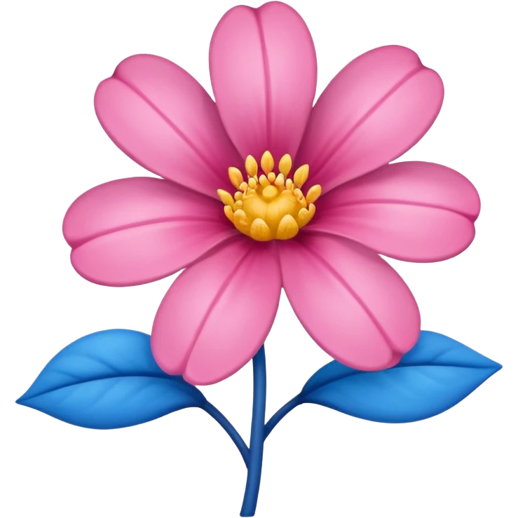 Um emoji da flor rosa só que com coloração azul emoji