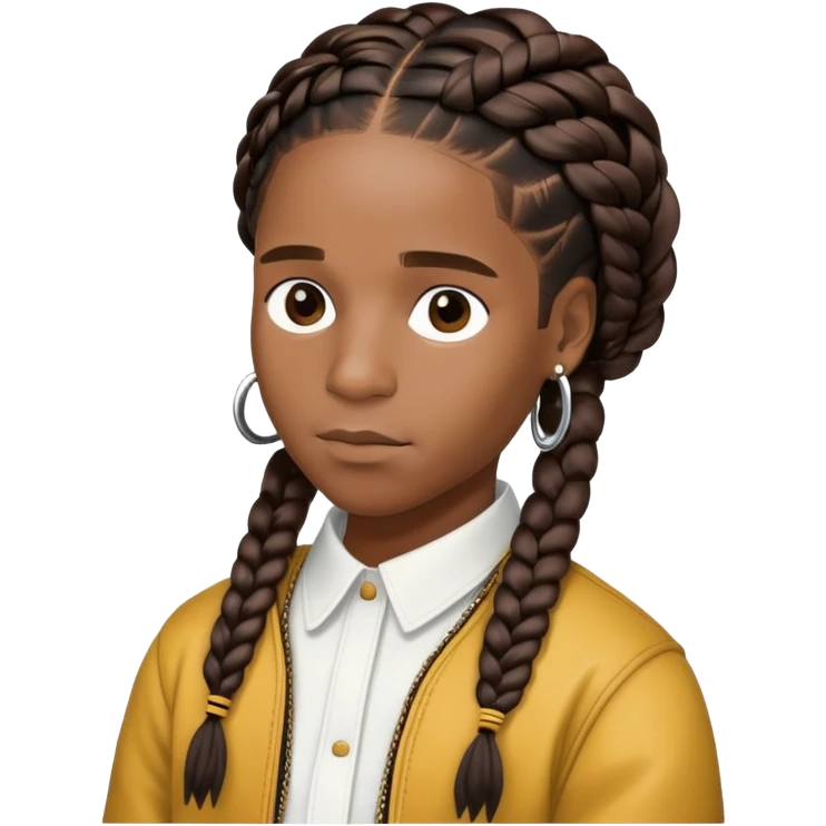 ASAP Rocky with braids and stylish outfit emoji