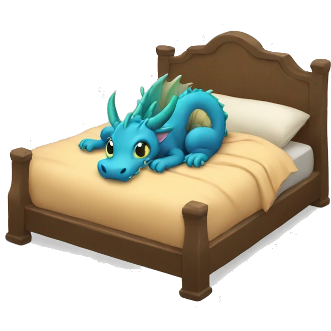Dragon sleeping in bed emoji