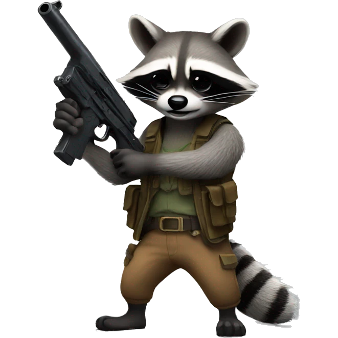 Raccoon with gun emoji