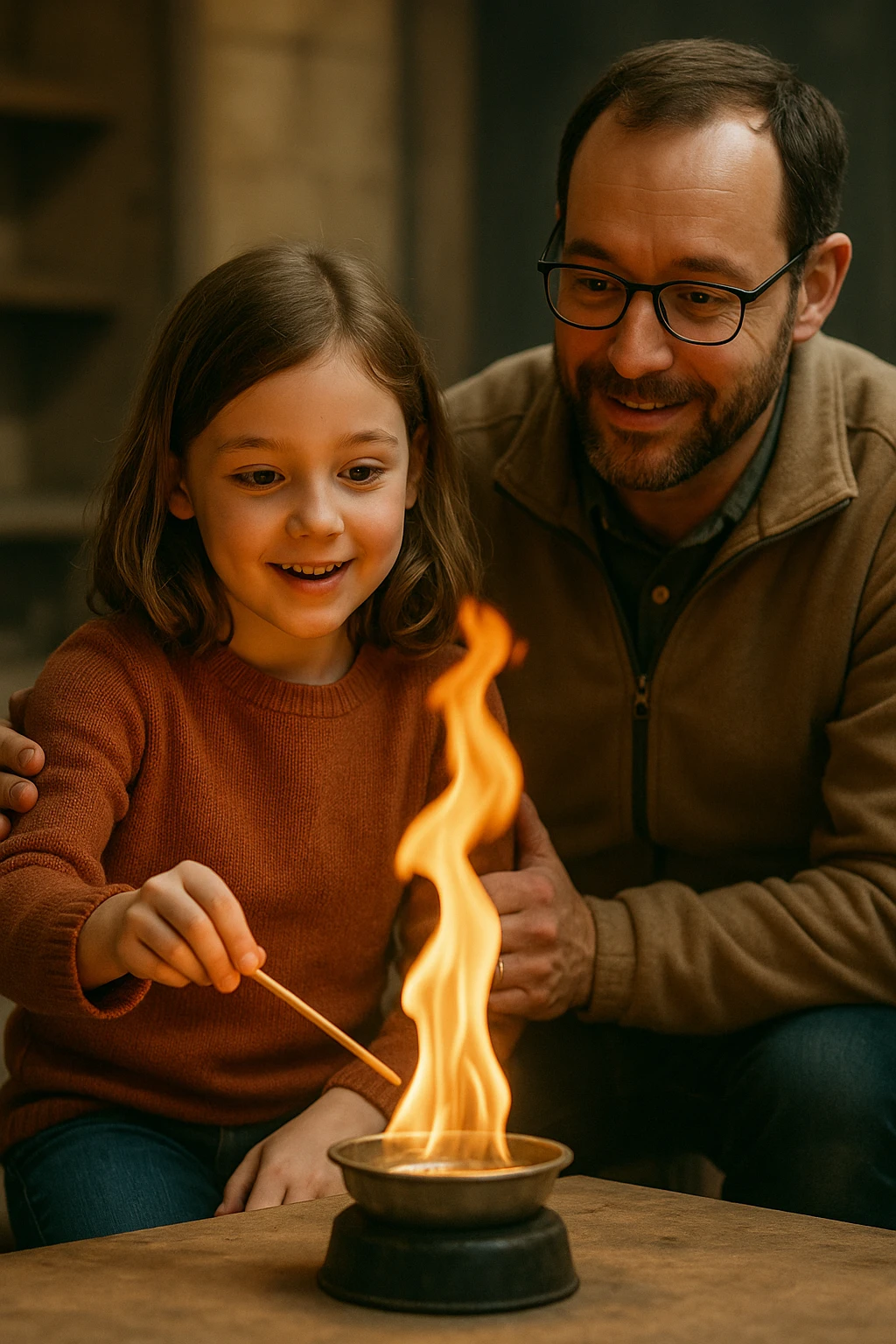 a child playing with fire emoji