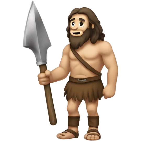 Homme de cro Magnon avec un objet  emoji