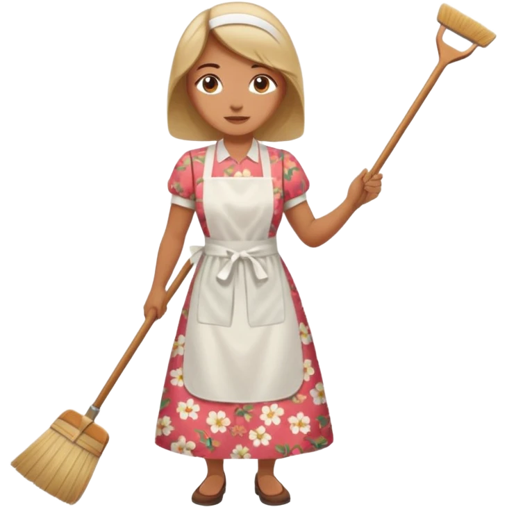 woman sweeping the floor emoji