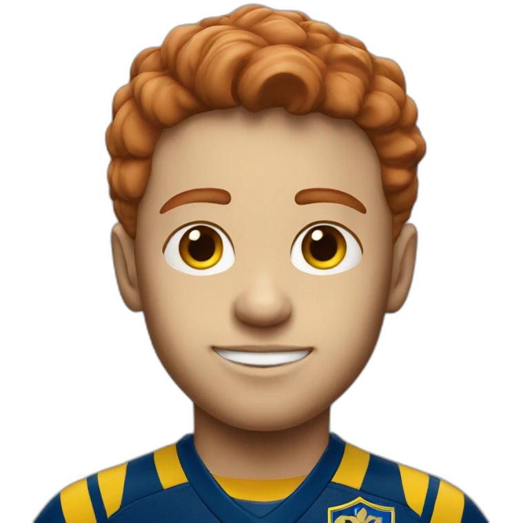 red haired kid with boca juniors jersey emoji