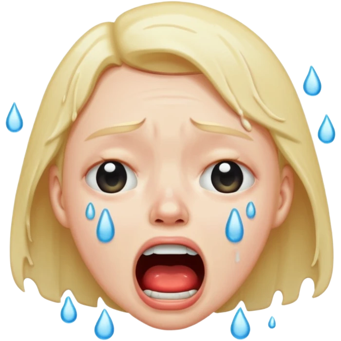 make a super sad face that its crying so hard that his mouth is super wide emoji