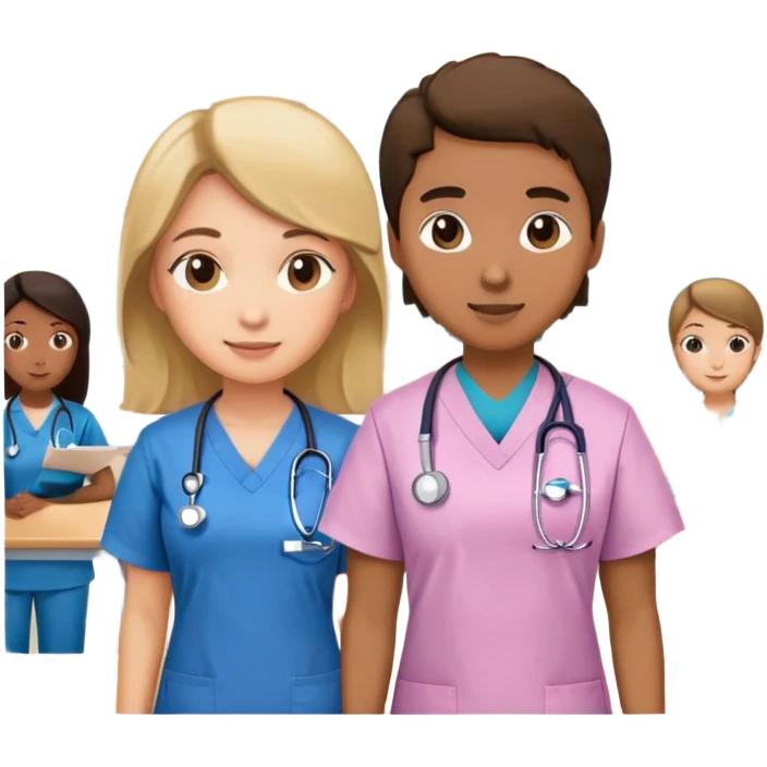 dame un emoji de una enfermera y un alumno de enfermeria utp emoji