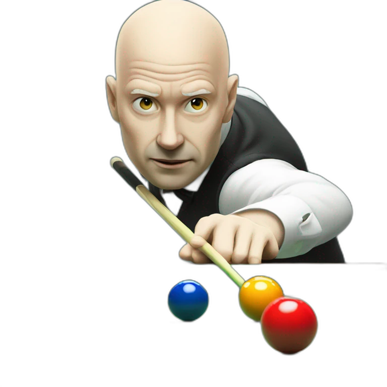A white bald Man playing snooker emoji