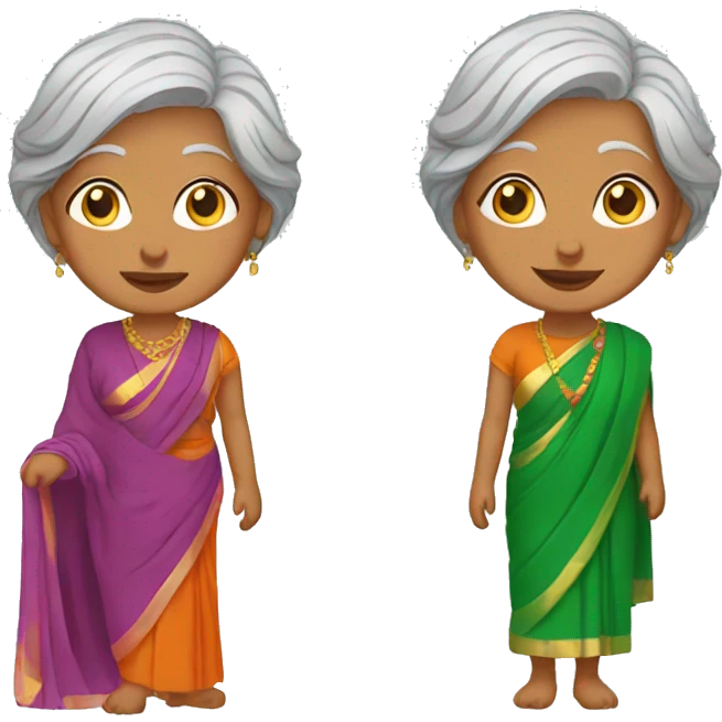 grandmother in saree emoji