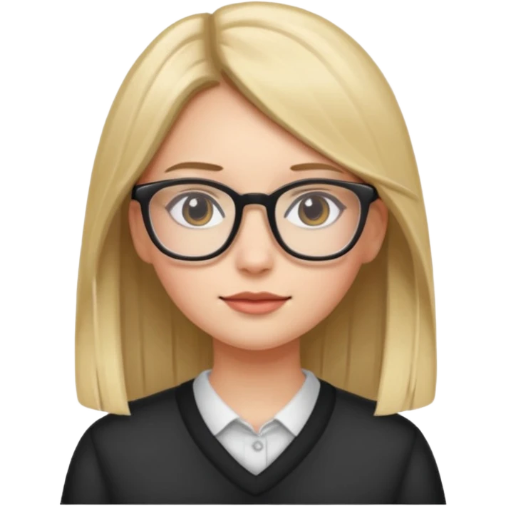 Chica con lentes cabello lacio emoji