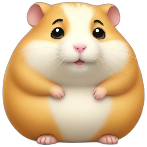 Fat hamster is sitting and waiting emoji