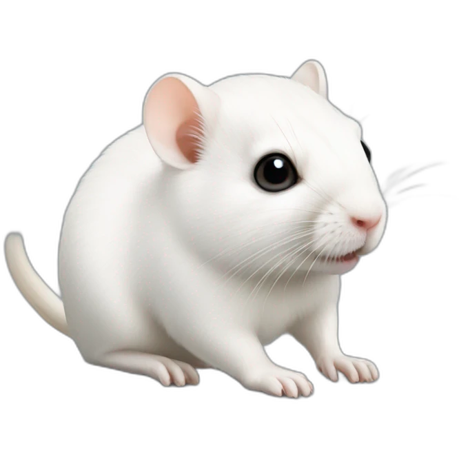 realistic white gerbil emoji