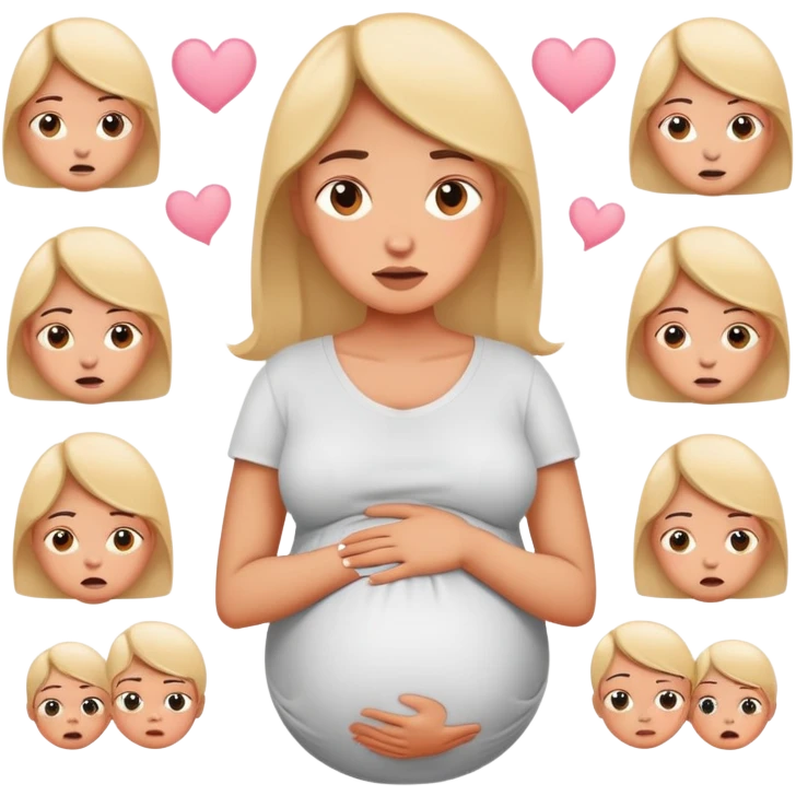 mommy on maternity leave with different emotions emoji