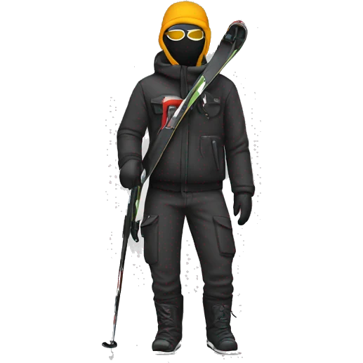 Dude with a ski ask and gun  emoji