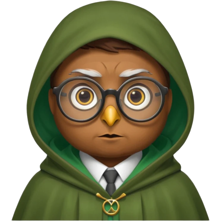 owl professor in green cloak  emoji