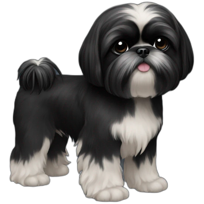 black on black shih tzu emoji
