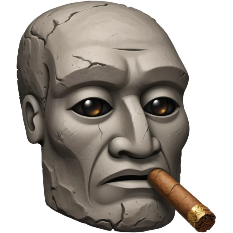 Easter island head smoking cigar emoji