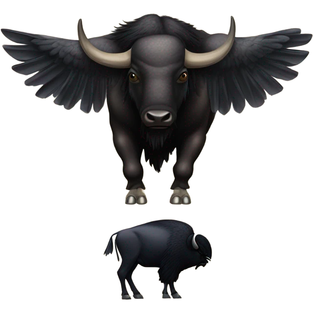 Buffalo stepping on a raven emoji