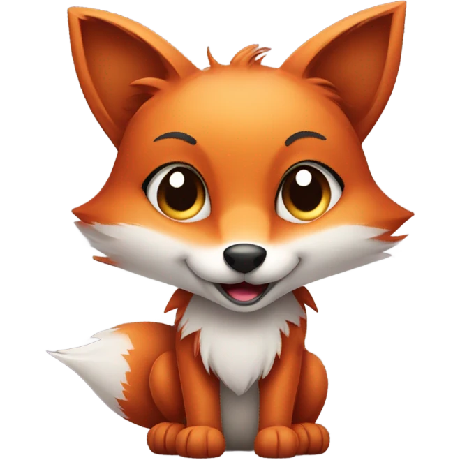Kawaii Fox holding a sign emoji