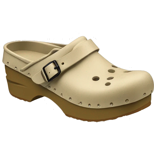 Broken stock Boston clog khaki beige color emoji