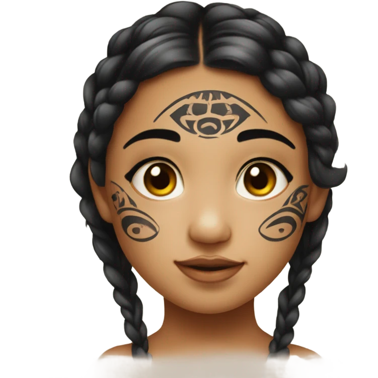 Girl with moko kauae emoji