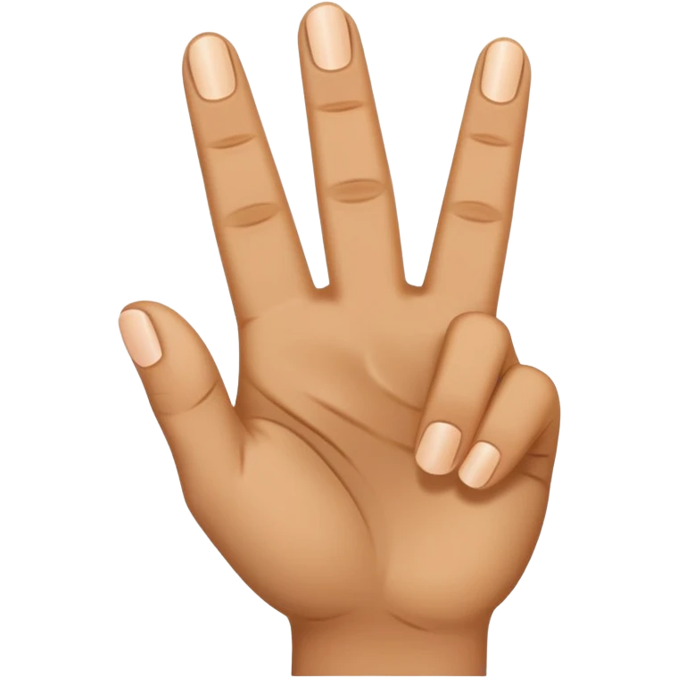 hand with thumb , index finger and middle finger up and the other 2 fingers down  emoji