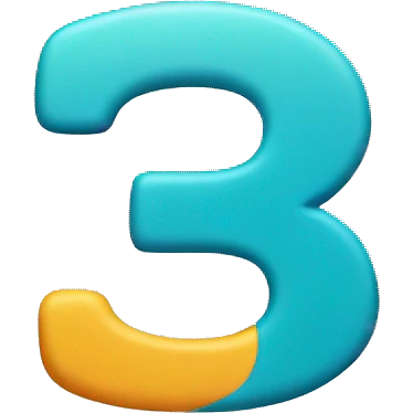 letter i connected to number3 emoji