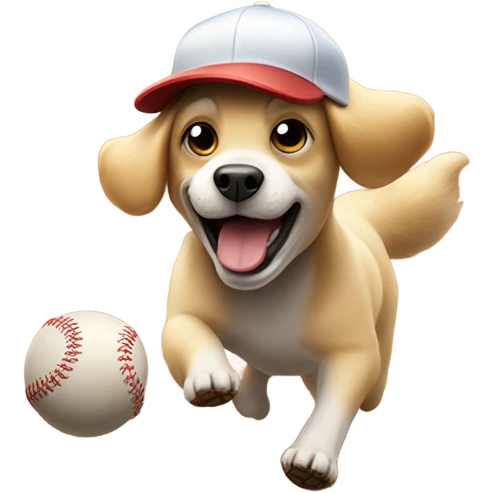 Dog play baseball  emoji