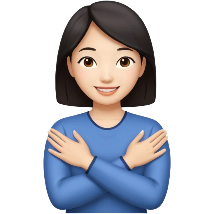 Asian Woman Arms Over Her Arms emoji