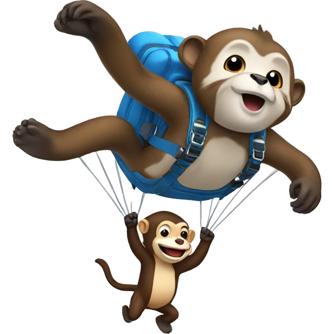 Otter and monkey skydive emoji