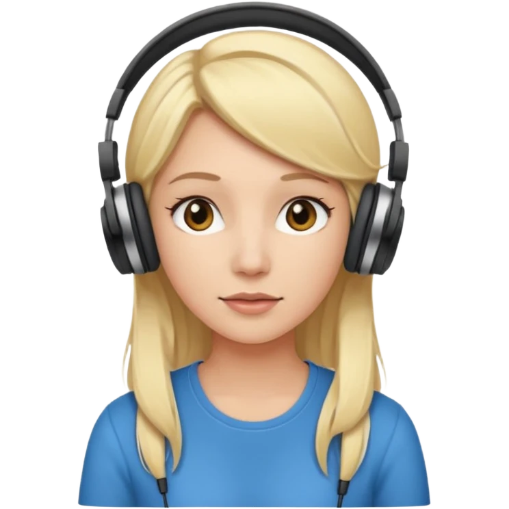 blonde woman wearing headphones emoji
