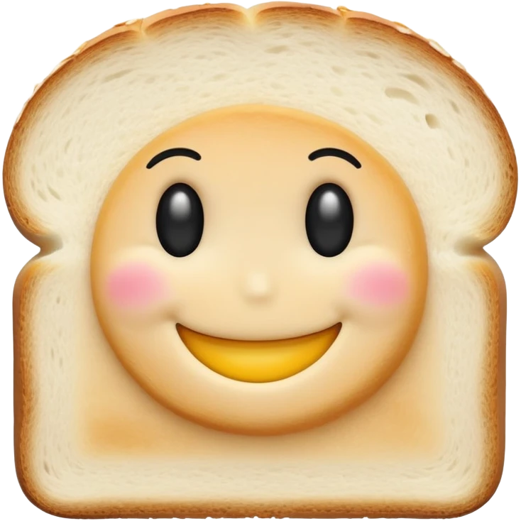 Slice of white bread with a smiley face, Bimbo bread emoji